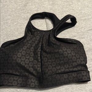 Black Geometric Racerback Sports Bra